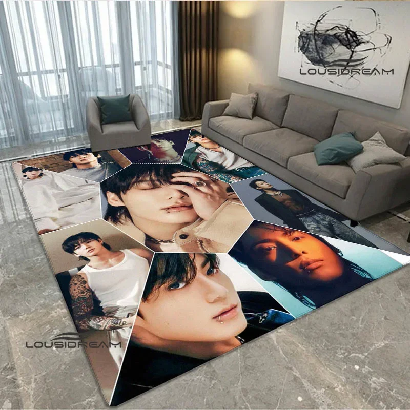 Kpop SUGA Jeon Jung Kook Rap Monster Carpet Yoga mat Living Room Bedroom Carpet Non-slip carpet bedroom decor Birthday Gift