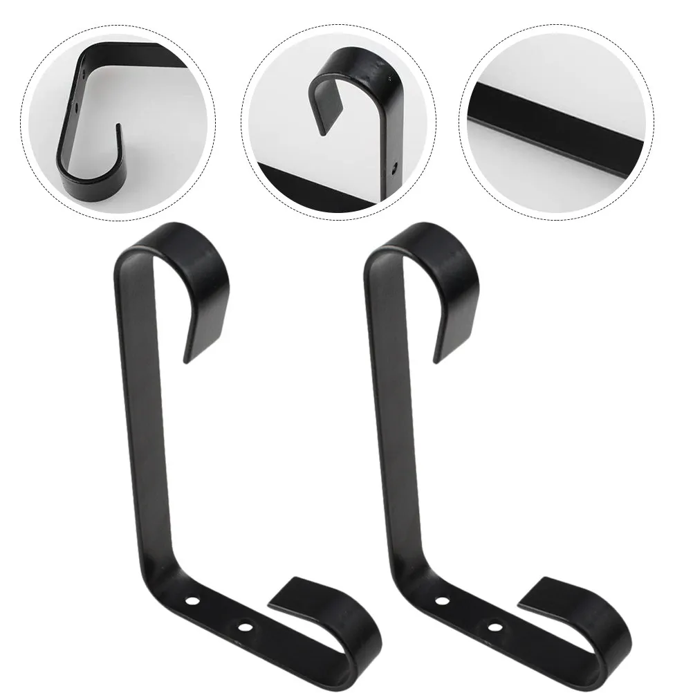 2Pcs Rustic Iron Wall Hook Set Vintage Minimalist Decorative Plant Hook for Bird Feeder Lantern Planter Flowerpot Hanger Outdoor