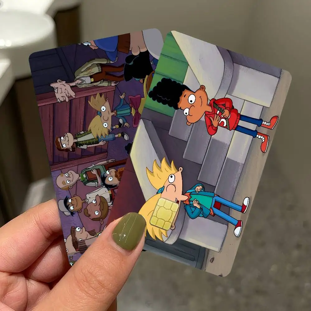 

Мультяшные наклейки для карт H-Hey-Arnold, аниме, матовая передняя пленка, наклейка, чехол для маленького чипа, кредитная карта, дебетовая карта