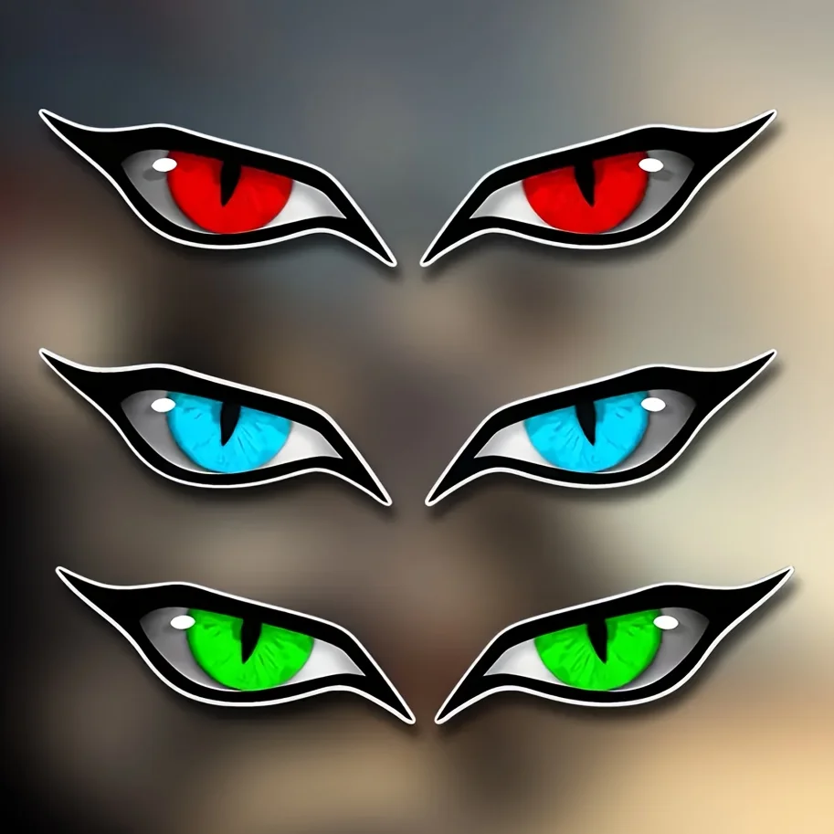 

Anime Monster Eyes vinyl decals for cars, motorcycles, Helmets and accessories - cartoon horror themed pre-pasted stickers