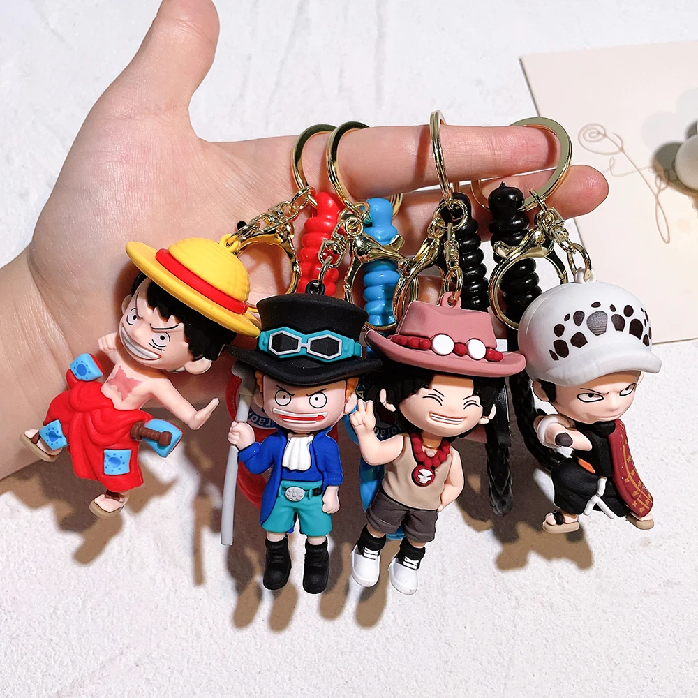 New Pirate King Keychain Lufei Aisi Cartoon Pendant Cute and Creative Bookbags Keychain Small Gift Wholesale