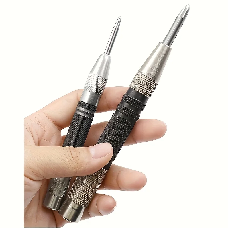 6pcs Automatic Center Punch Set - High Hardness Positioner, Self-Centering, Window Breaker & Safety Escape Tool
