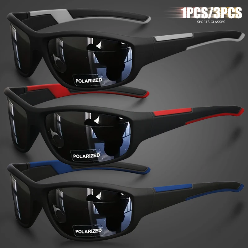 1PCS/3PCS Polarized Sport Sunglasses Men women Outdoor Unbreakable frame for Running, Fishing, Driving Goggles