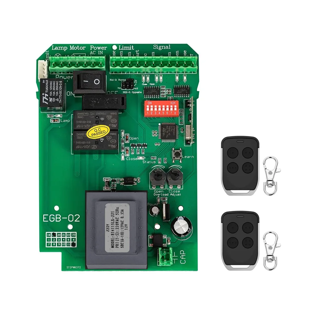 Motherboard for Sliding Gate Opener, Replacement Control Main Board, with Optional Remote Control Card and WiFi Version