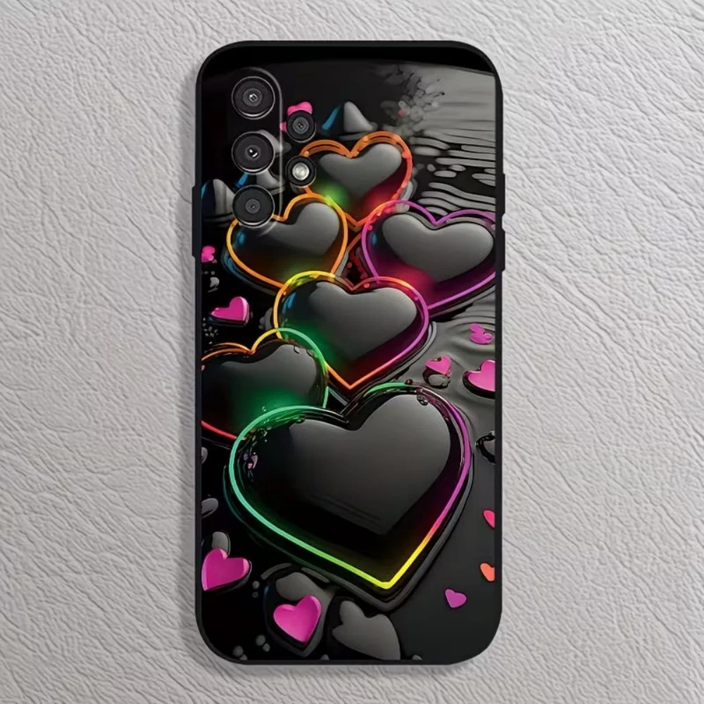 Glowing Heart Anti Fingerprint Phone Case For Samsung Galaxy A73 A72 A71 A70 A56 A55 A54 A53 A52 A51 A50 S 4G 5G Protect Cover view 2