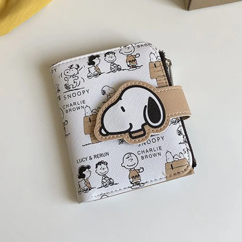 Snoopy Wallet Anime Cartoon Short Coin Purse High Value Ins Zipper Student Women Men ID Holders Multi Slot Bag Birthday Gifts