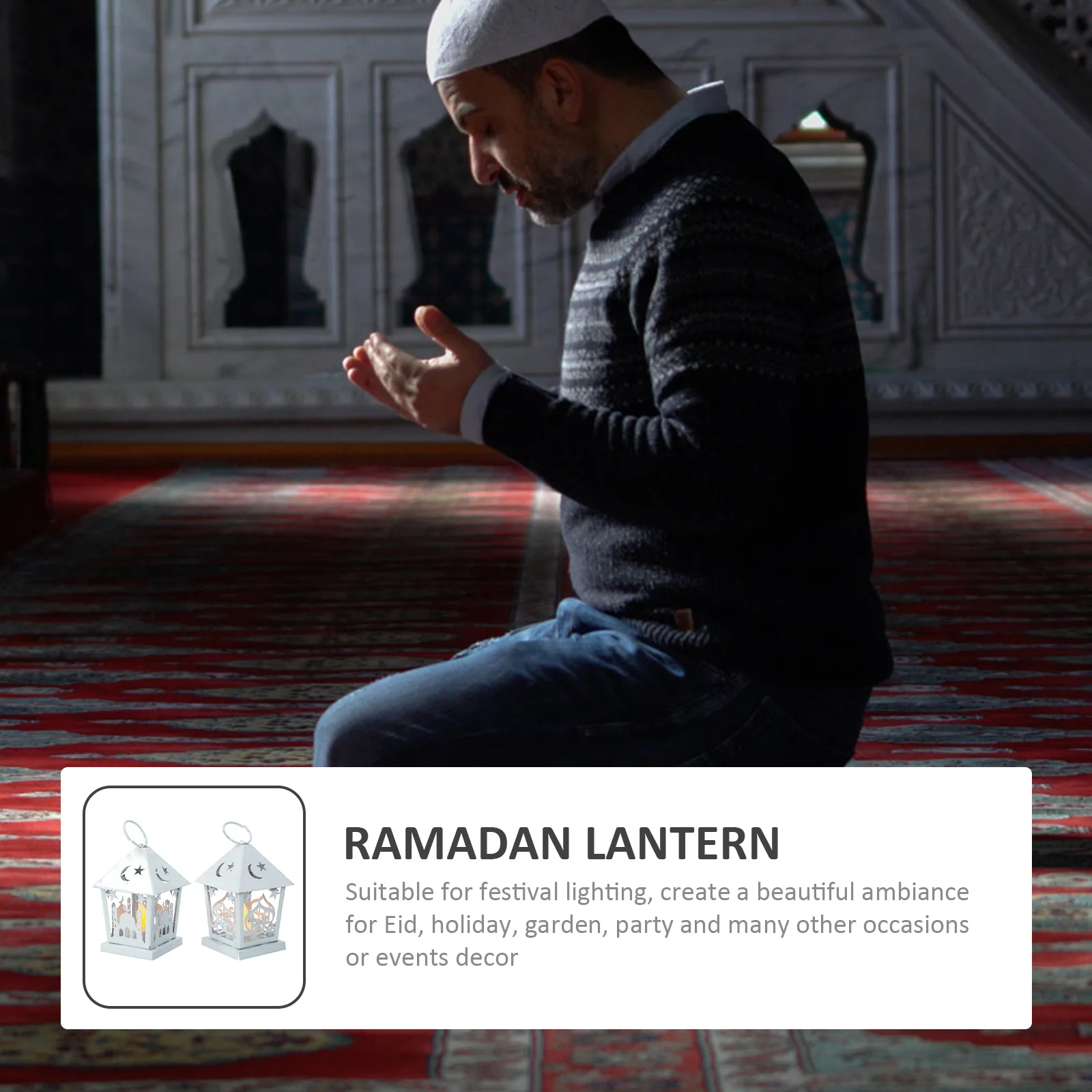 

2Pcs LED Star Light Mini Lanterns Ramadan Hanging Lanterns Decorative for Home Restaurant Bar Eid Night Lights