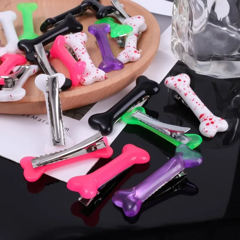 White Bone Hair Clip Cute Cartoon Bobby Pin Girl Fashion Dog Bones Decoration Small Hairpins Barrettes Y2K Accessories Wholesale image 5