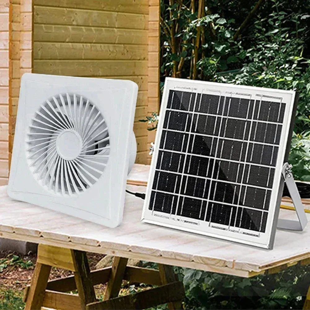 12V Air Vent Fan Solar Panel EnergySaving High Speed Exhaust Air Blower Wall Mounted Ventilation Fan For Sash Pet Breeding House