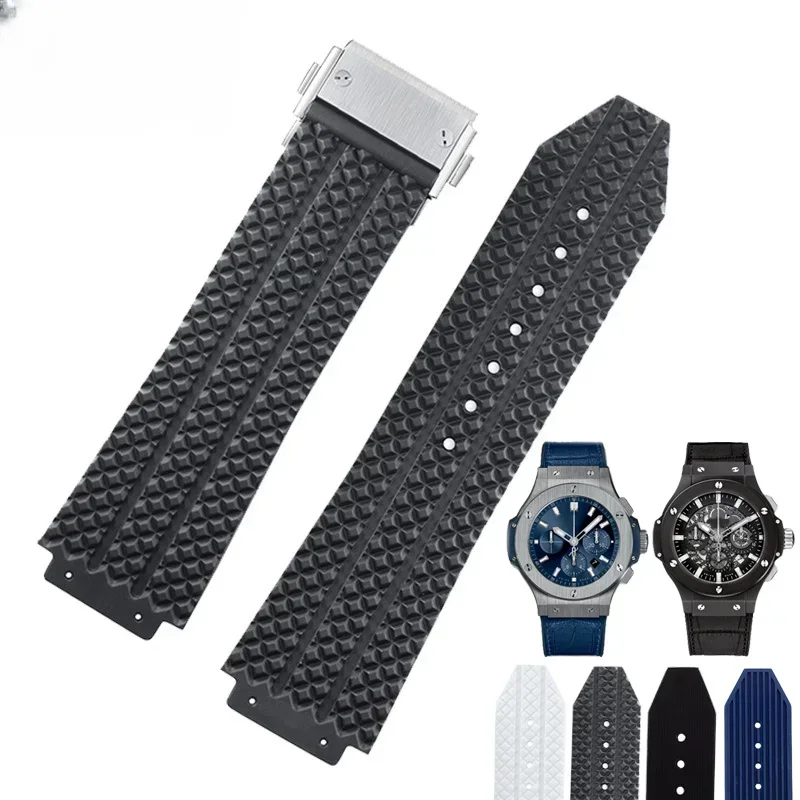 

Для Hublot Yubo Высококачественный силиконовый водонепроницаемый ремешок для часов Classic Fusion Big Bang резиновый мужской 26*19 мм 24*17 мм аксессуары