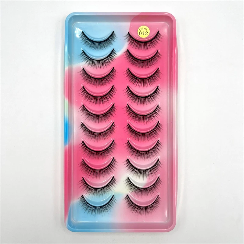 10 ペアの 3D つけまつげ、厚いカール、自然な見た目の合成まつげ、瞬時にボリュームと長さをプラス