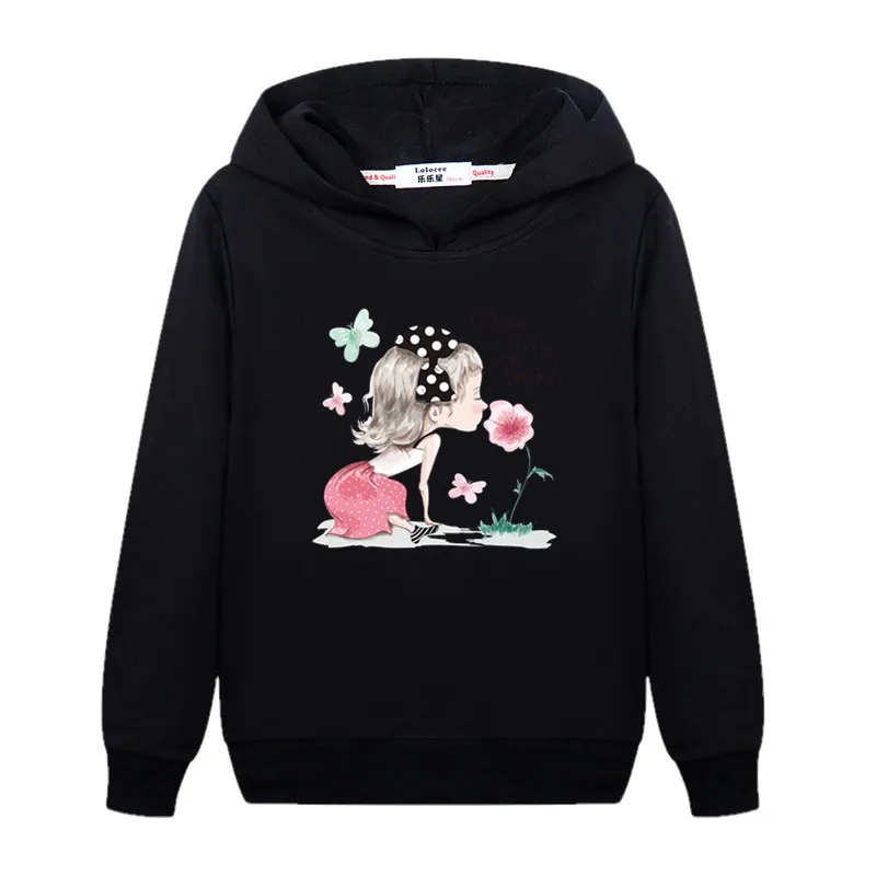 Aimi Lakana Kids Cartoon Sweatshirt Little Girl Spring Autumn Hoodie Flower Butterfly Graphic Coat Fashion Clothing