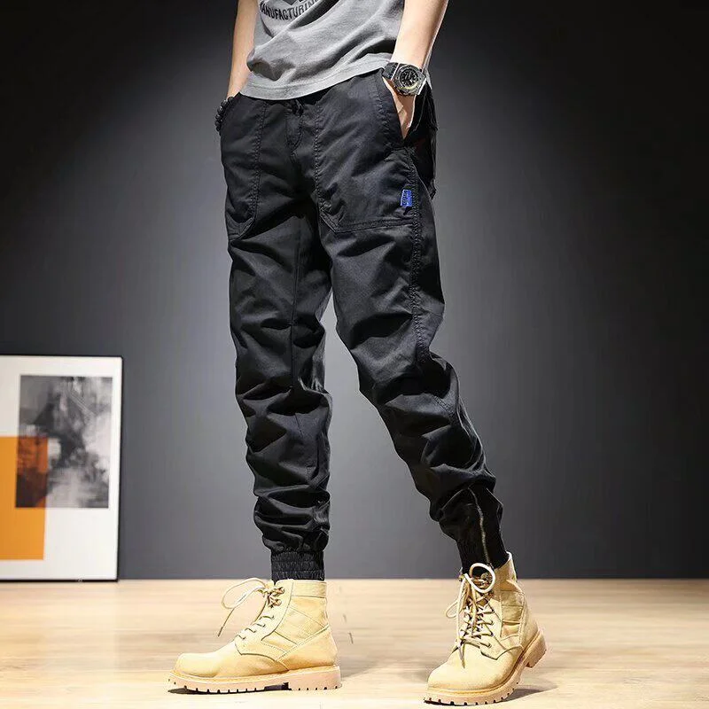 American Style Workwear Casual Pants Men's Spring Autumn Wear Resistant Loose Cuffed Trousers for Construction Labor Protection