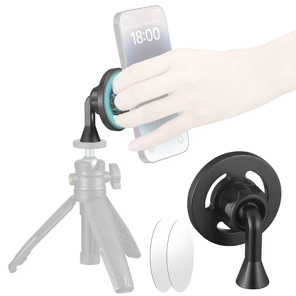 Adaptador Magnético Universal 1/4" para Tripé: Suporte Versátil e Confiável para Celular com Forte Força Magnética, Leve para Celulares Magsafe
