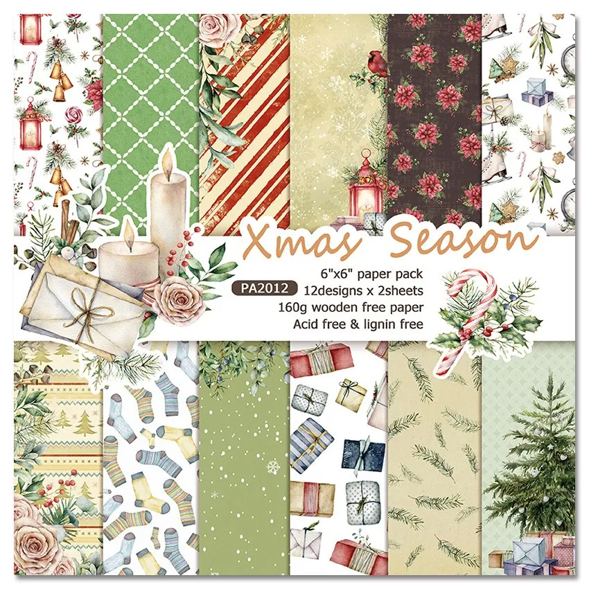 Alinacutle Junkjournal  Christmas Paper Pack 24 sheets 6\