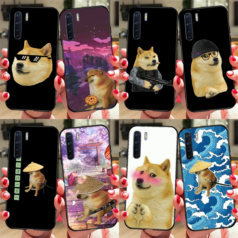 Cheems Doge Meme Funny Doggy Case For OPPO Reno 5 Lite 2Z 2F A5 A9 A53 A53S 2020 A52 A72 A1K A15 A83 A94 A74 A54 Coque