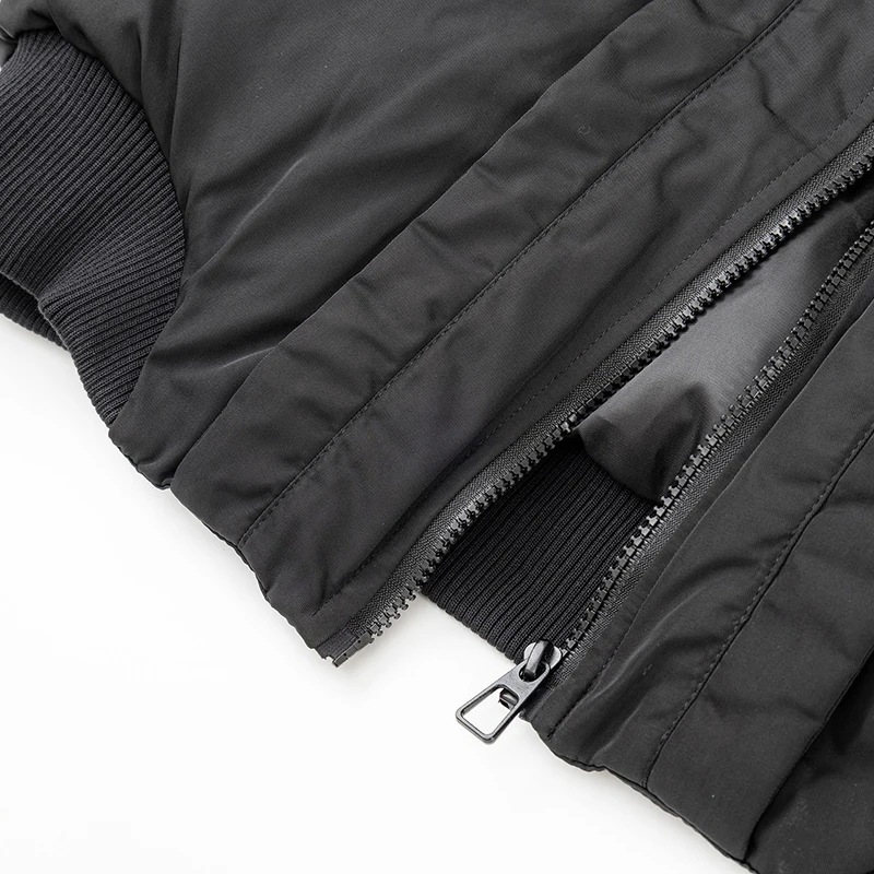 MWJQ ذكر قوس تفكيك تصميم مبطن الوقوف طوق شارع العليا سترة موضة 2024 شتاء جديد بلون معاطف 010007 #6