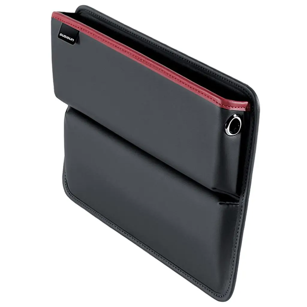 Car Seat Gap Filler Armrest Non-Slip Organizer for Keys Cellphone Reserved Charging Cable Hole Interior Accessories Black
