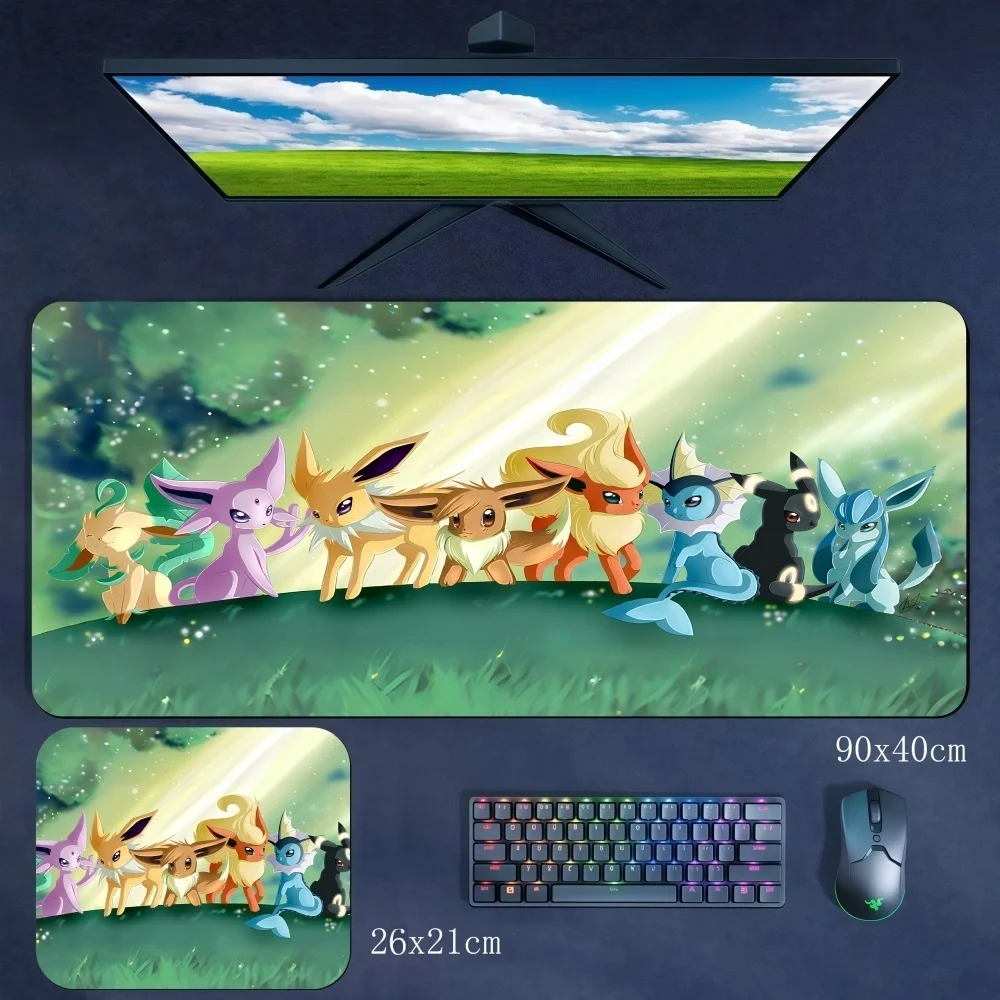 High Definition Image Quality Cartoon Anime Cute Pokémon Large Size Rubber Mouse Pad Gaming Keyboard Pad Computer Accessories