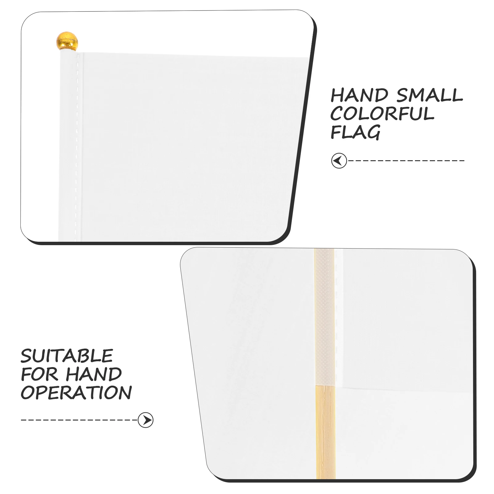 

50Pcs Mini Hand Waving Flags Durable Polyester Referee Signal Flags Handheld Creative Flags