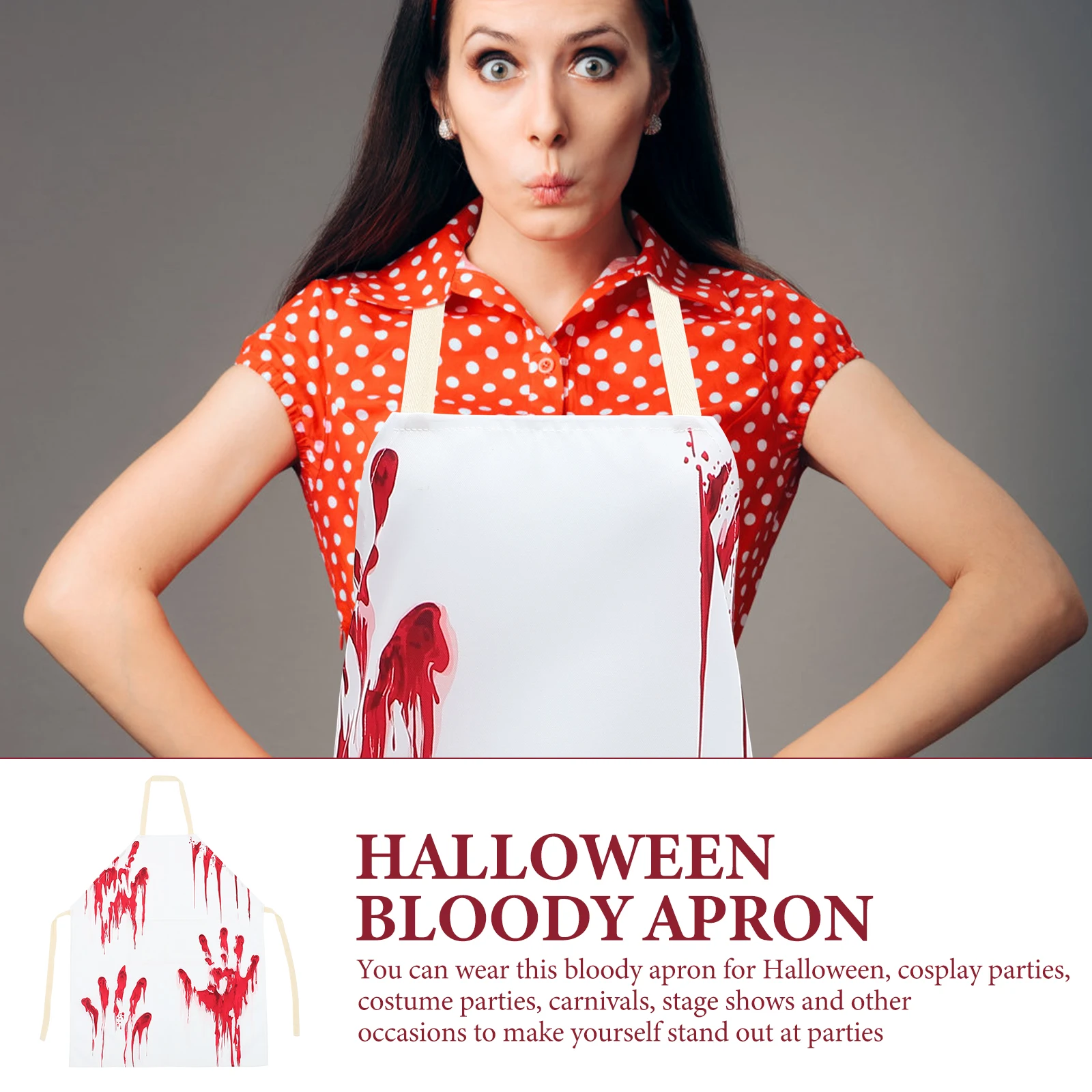 

Horror Apron Halloween Decorations Costumes Cooking Polyester Indoor Scary Oil-splash