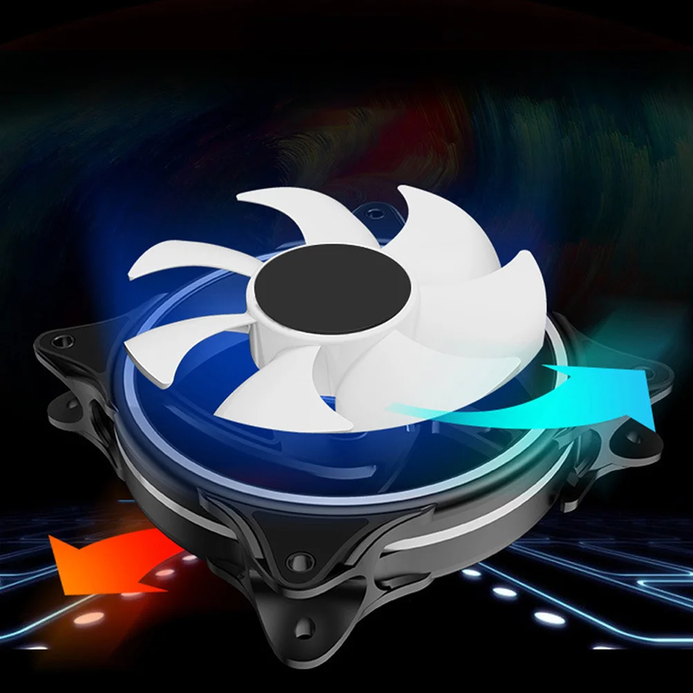 

12Cm Argb Fan 7-Blade Scimitar Design High Airflow Computer Cooler Silicone Damping Pads Fluid Bearing For Desktop Chassis