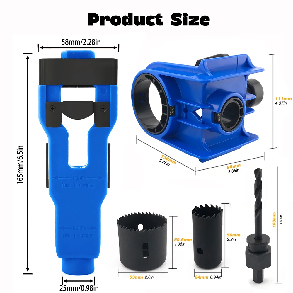 مجموعة تركيب قفل الباب، قاطع منشار ثقب الباب الخشبي ومجموعة أدوات نقر للأبواب الأساسية الصلبة/المجوفة، أدوات تحسين المنزل السقري