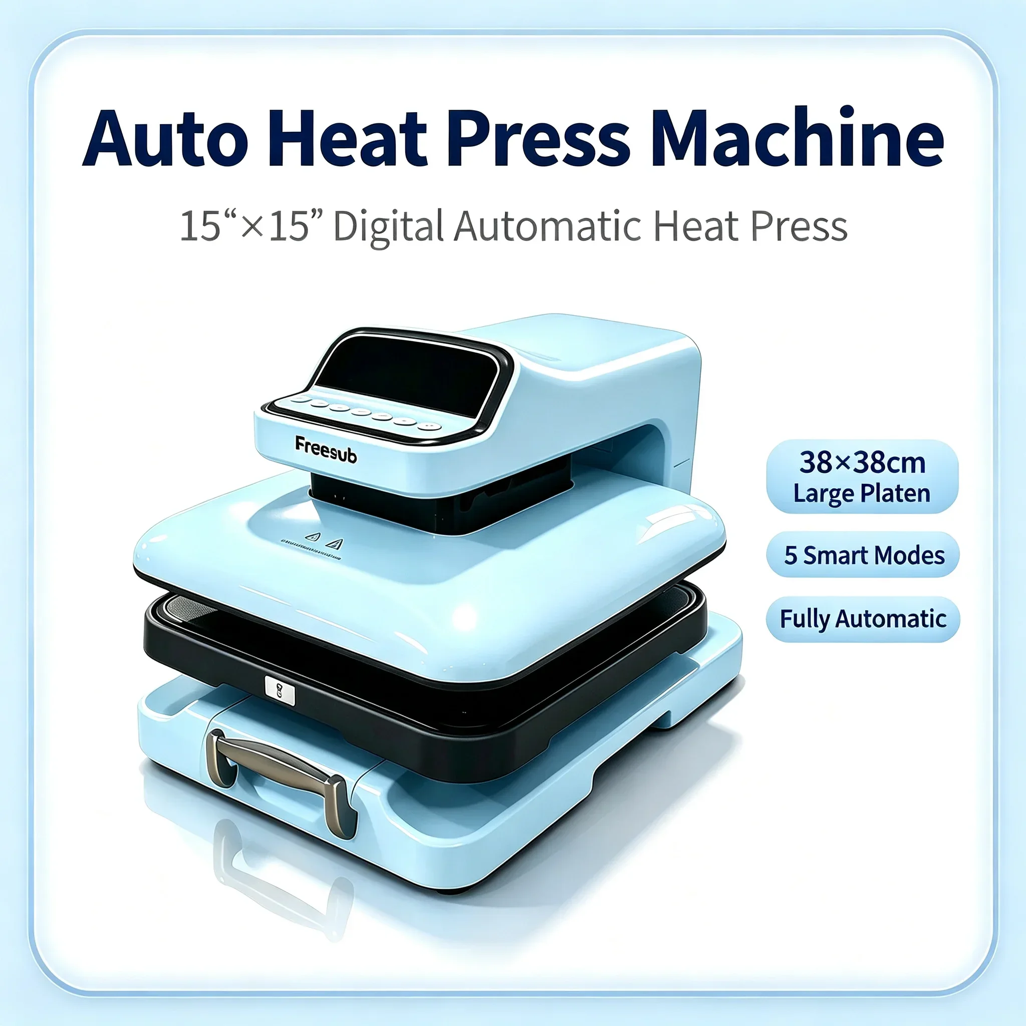 Auto Heat Press Machine Heats Up Fast and Evenly 15x15 Sublimation Heat Press Professional T-Shirt Press For DTF And HTV