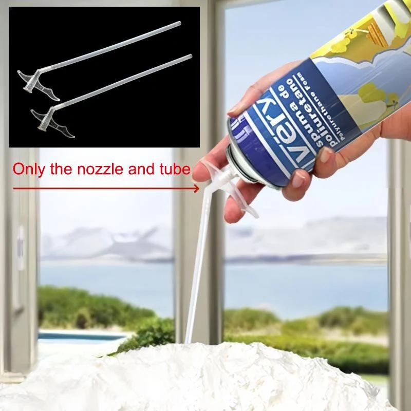 【New】10Set Extended Foam Sealant Tubes Durable Plastic Spray Foam Hose For Diy Caulking Reusable Foaming Applicator Nozzle Epoxy