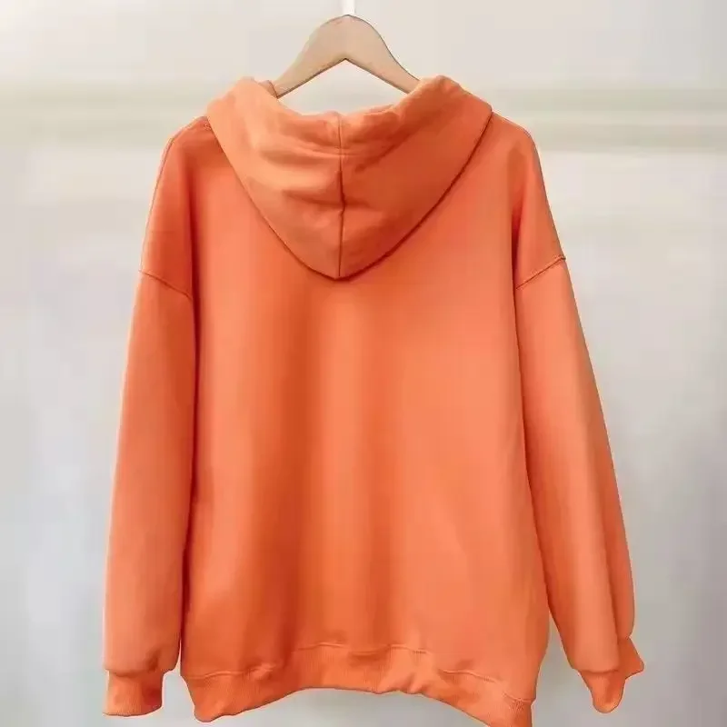 Casaco de inverno forrado com pele para mulheres, moletom espesso, capuz quente, jaquetas acolchoadas, Harajuku Sportswear, novo