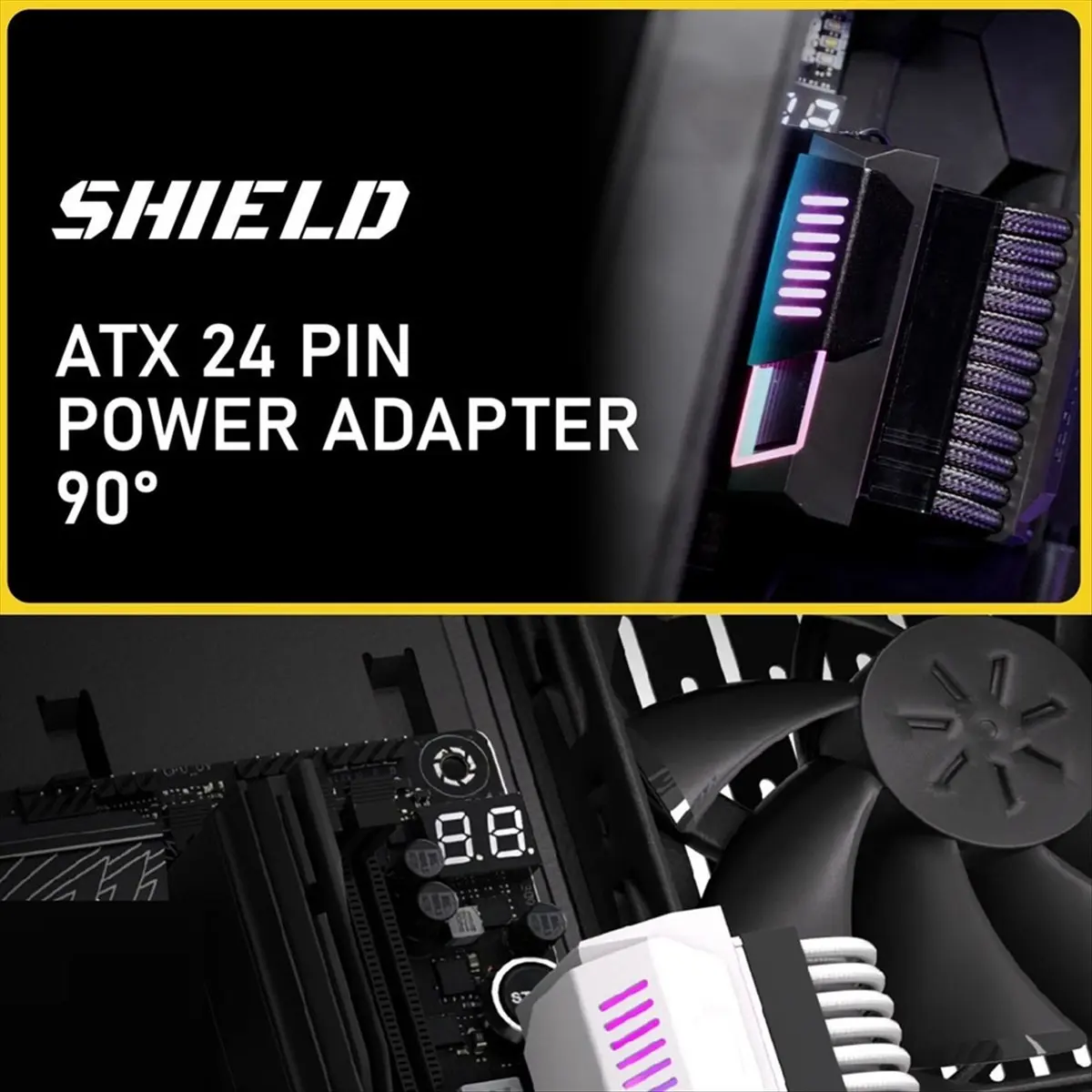 

Stable- ATX 24Pin Adapter 90 Degree ARGB Adapter 5V Synchronization for Desktop PC Motherboard DIY Computer Accessories White