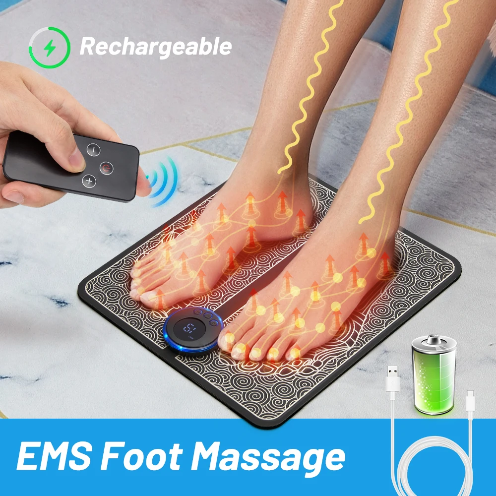 

Electric Ems Foot Massager Pad Relief Pain Relax Feet Acupoints Massage Mat Shock Muscle Stimulation Improve Blood Circulation