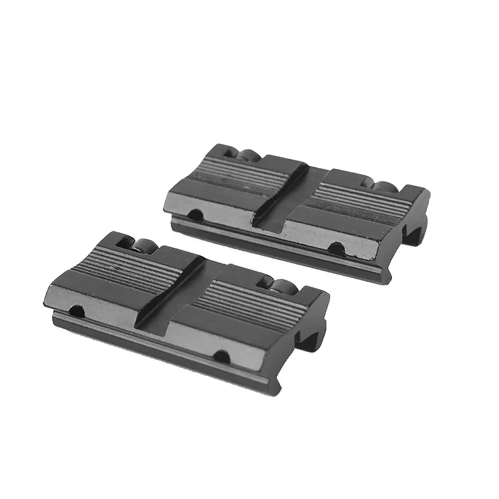2 Stück Low-Profile-Konverter 11mm auf 20mm / 22mm Zielfernrohr-Ringhalterungsadapter für Dovetail Weaver Picatinny Schiene Jagdzubehör – Detail 2