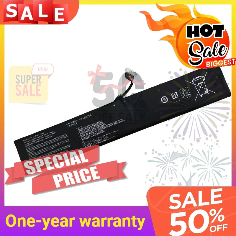 SWZY New 74Wh/80Wh 4780mAh/5160mAh C41N2208 Battery 15.48V for Asus ROG ALLY Gaming Handheld RC71L High-Capacity Replacement Bat