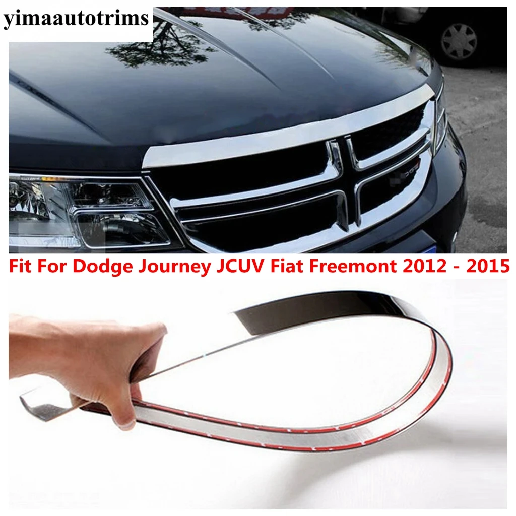 

Auto Front Hood Bonnet Grille Grill Strip Cover Trim For Dodge Journey JCUV Fiat Freemont 2012 -2015 Stainless Steel Accessories