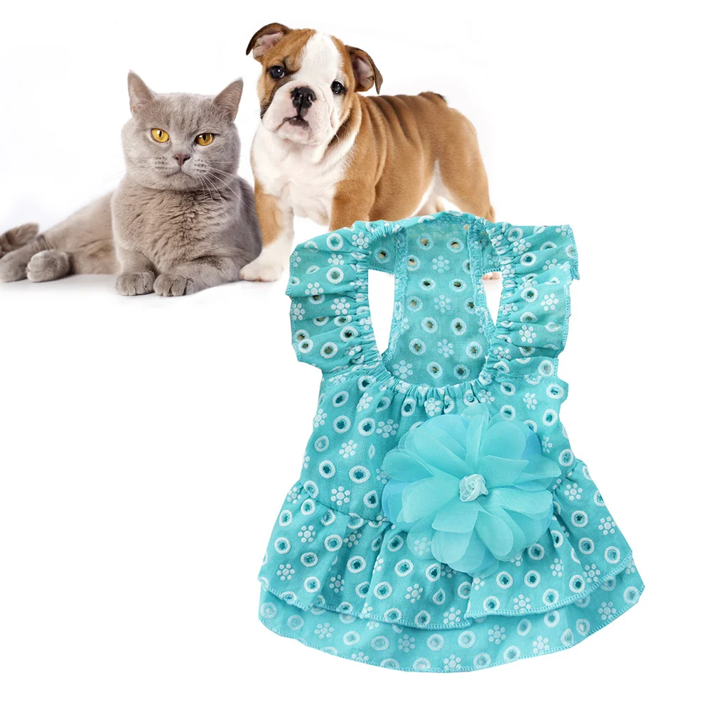 

Lace Outfits Dog Dress Floral Tutu Skirt Thin Section Dogs Clothes