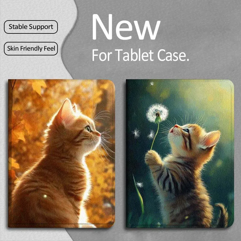 

Sunset Art Popular Cat Gift For Apple iPad Pro Air 13 2 7th 6th 2025 M2 M3 M4 M512.9 13 inch Foldable Tablet Case