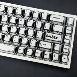 Keebox Shenpo White Comic Style BOW DIY Mechanical Keyboard Key Caps Customized Cartoon Keycaps Cherry Profile PBT Dye Sub