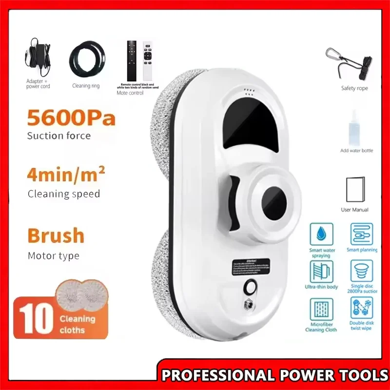 

Home Cleaning Robot Vacuum Window Cleaner with Remote Control Electric Glass Washer Anti-Fall for Home Windows