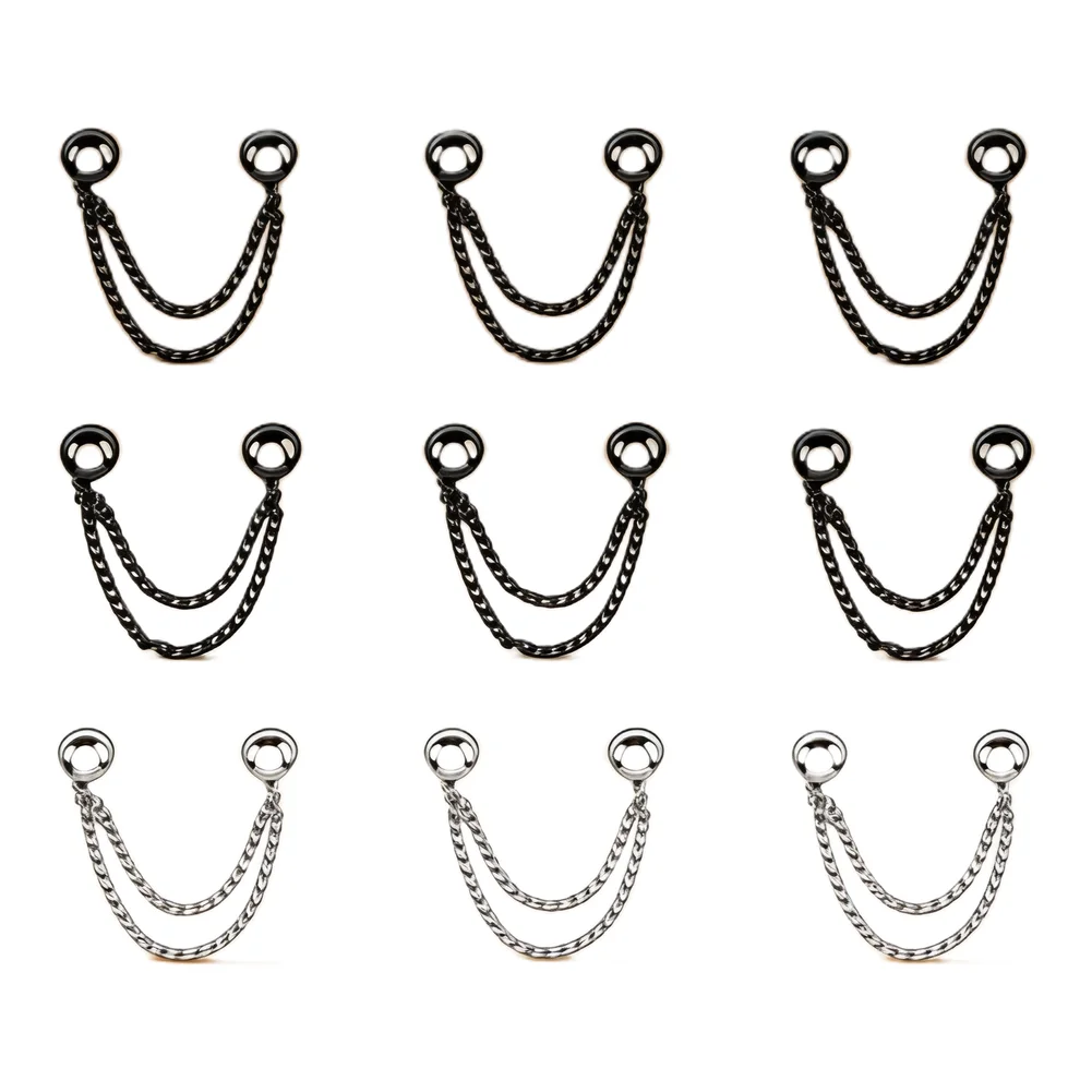 6PCS Magnetic Clothing Clips Set Metal Magnetic Buttons with Chain for Clothing Length Adjustment MultiFunction Clips