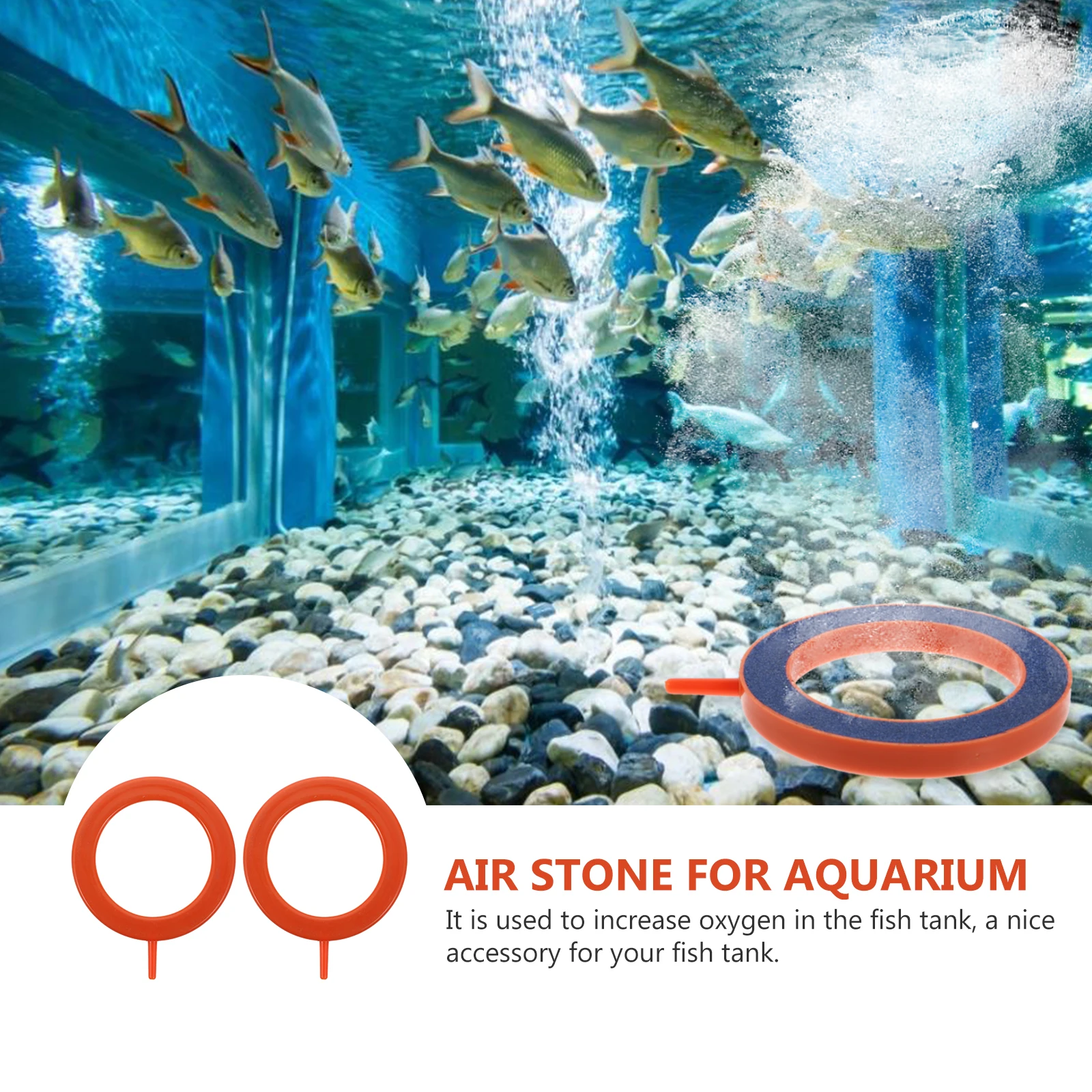 

2 pcs Bubble Stone Diffusers for Aquarium Fish Tank Oxygenation System Dense Bubbles Practical Durable Pet Supplies