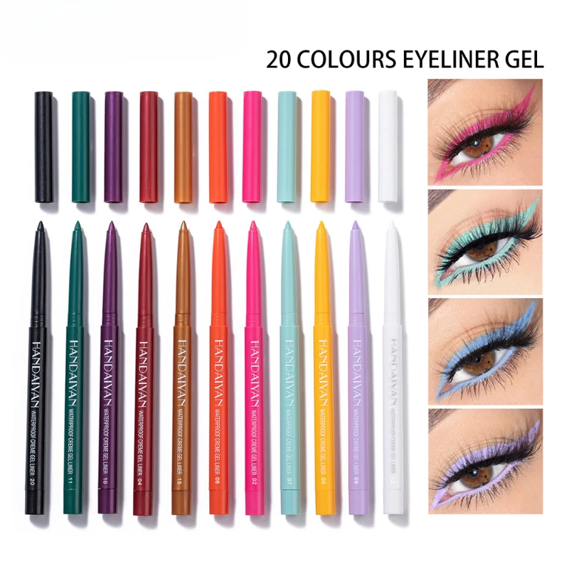 2024 Hot Sale 20 Color Optional Eyeliner Glue Pen Star Color Eyeliner Waterproof Non-halo Makeup Cosmetics Products