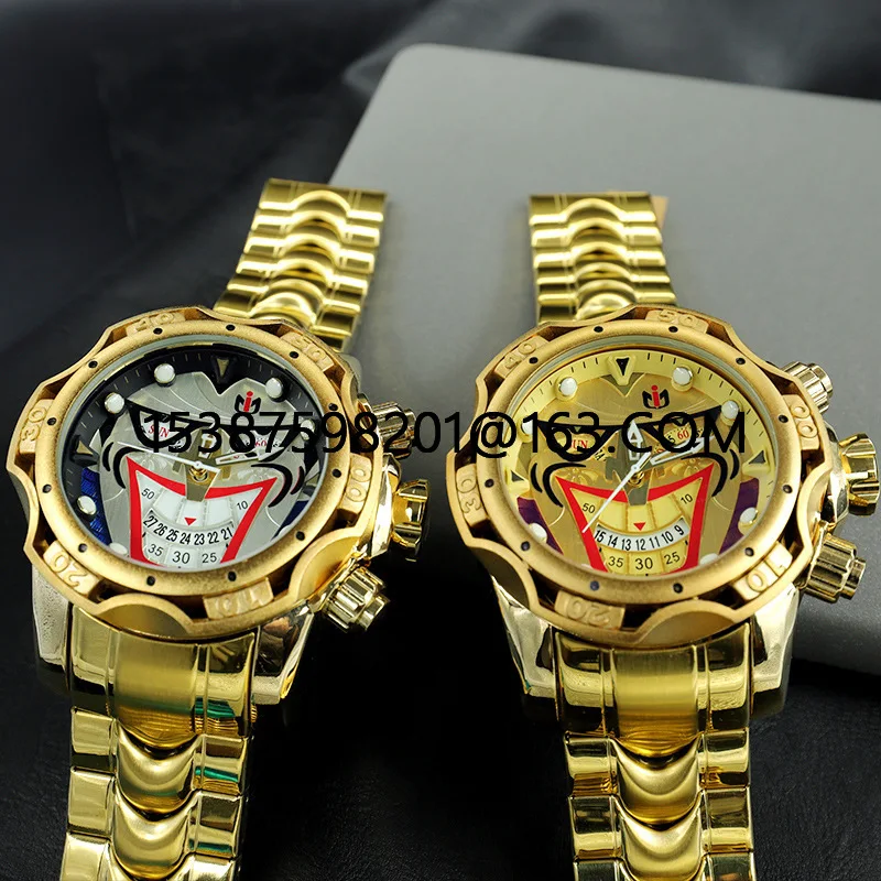 

New Gold Magician Bat Watch Large Dial Sport Casual Personality Fashion Matching