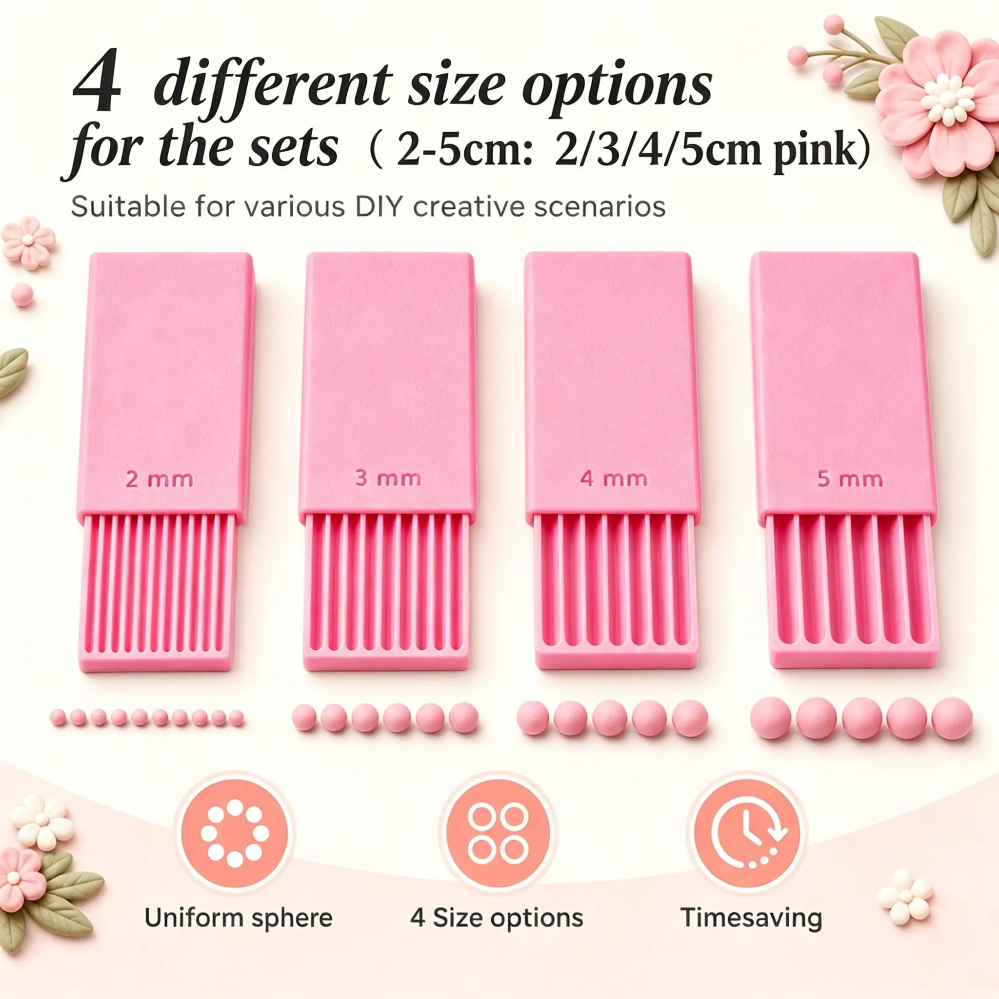 Clay Glue Ball Making Tool, Nail Art Bead Roller for 3D Gel Flowers | Polymer Clay 2-5mm Ball Shaping Roller Tool