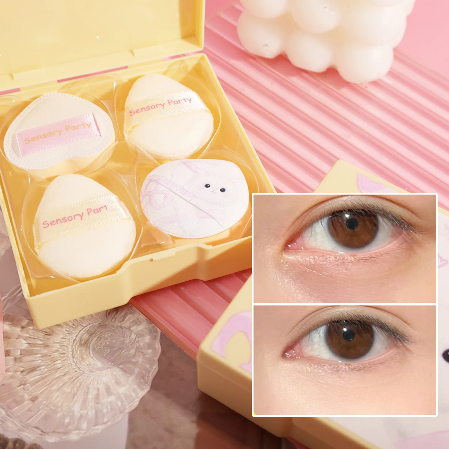 5pcs มินิแต่งหน้าพัฟ Professional Finger เครื่องสําอางค์ Air Cushion ฟองน้ําแป้งพัฟ Foundation รายละเอียด Make Up ฟองน้ําเครื่องมือความงาม