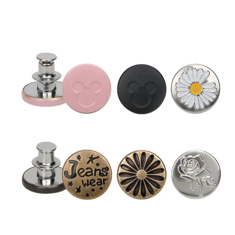 1pcs High Quality New Jeans Button Adjustable Waist Piecemeal Dismantling Metal Waist Button Accessories