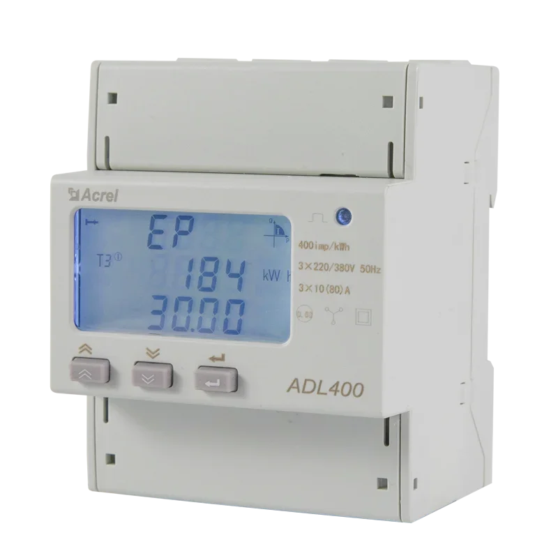 

ADL400 Three-Phase DIN Rail Energy Meter KWH Power Meter With 80A Direct Connect And LCD Display For Energy Management
