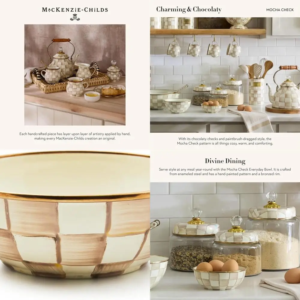 

Mocha Check Mini Serving Bowl for Everyday Use and Social Gatherings