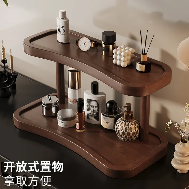 

Cosmetics Shelf Desktop Perfume Lipstick Storage Box Solid Wood Entrance Dresser Skin Care Products Jewelry Storage Rack
