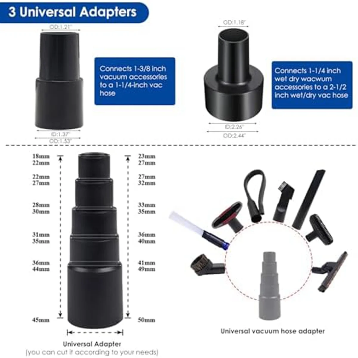 

Vacuum cleaner accessories Universal 1 45661 Inch Vacuum Attachments Kit for Accessories